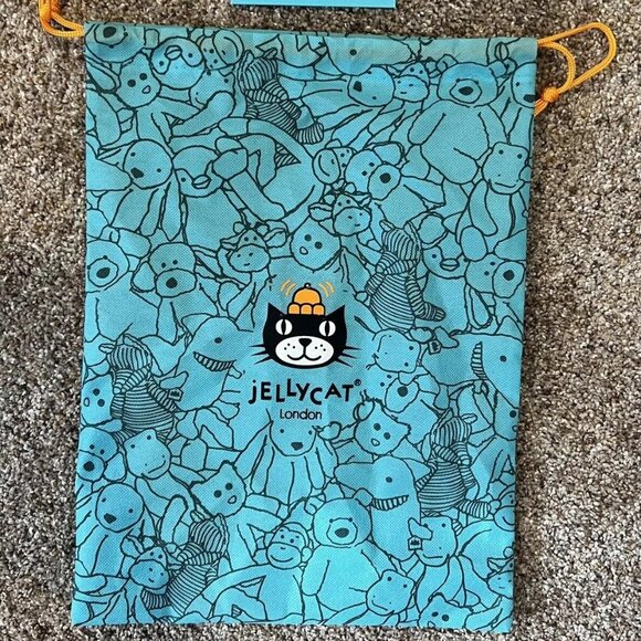 Jellycat Handbags - Jellycat London Blue Drawstring Bag With Animal Print Dust